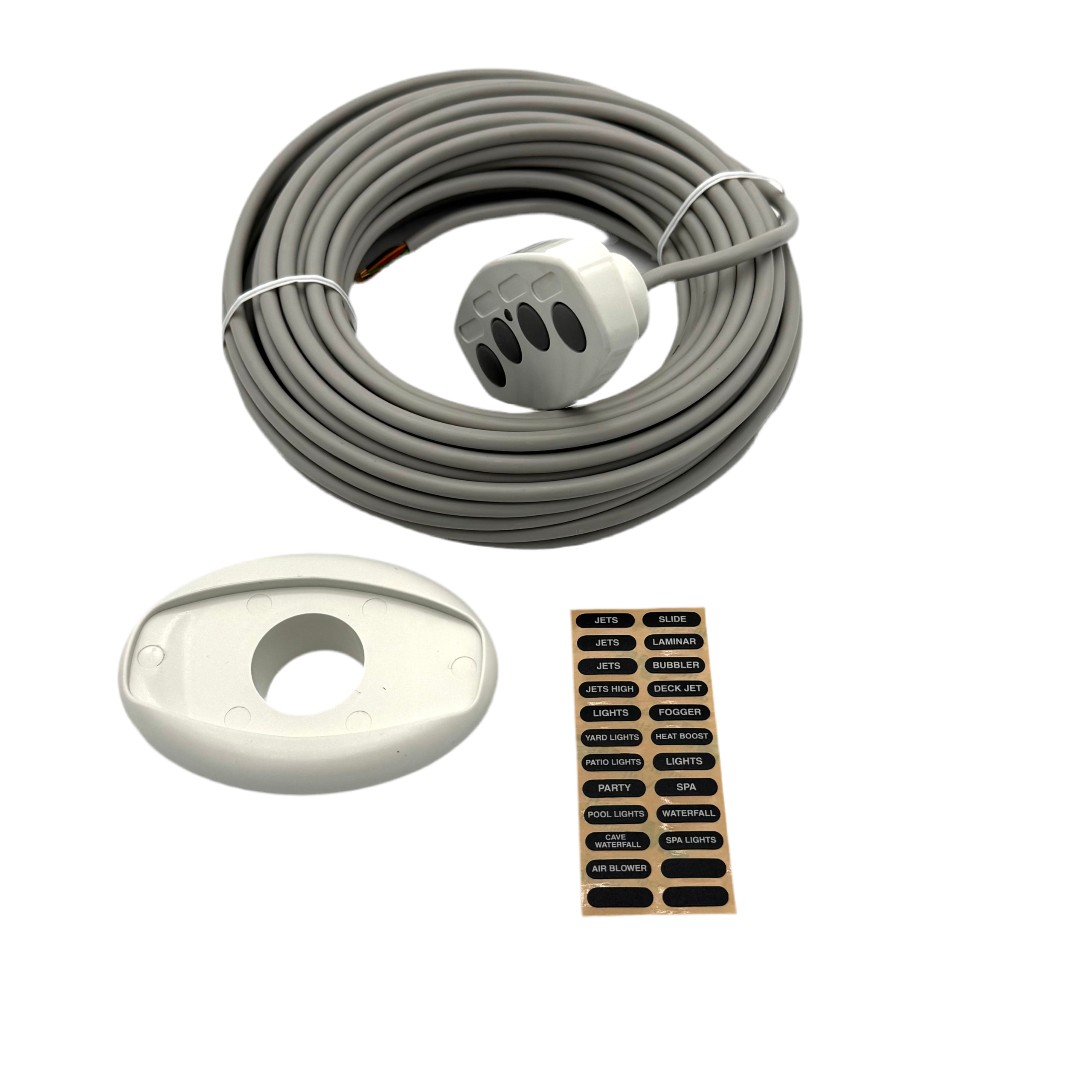 Pentair | 521883 | iS4 4-Button Spa-Side Remote Control, White, 50 ft Cord