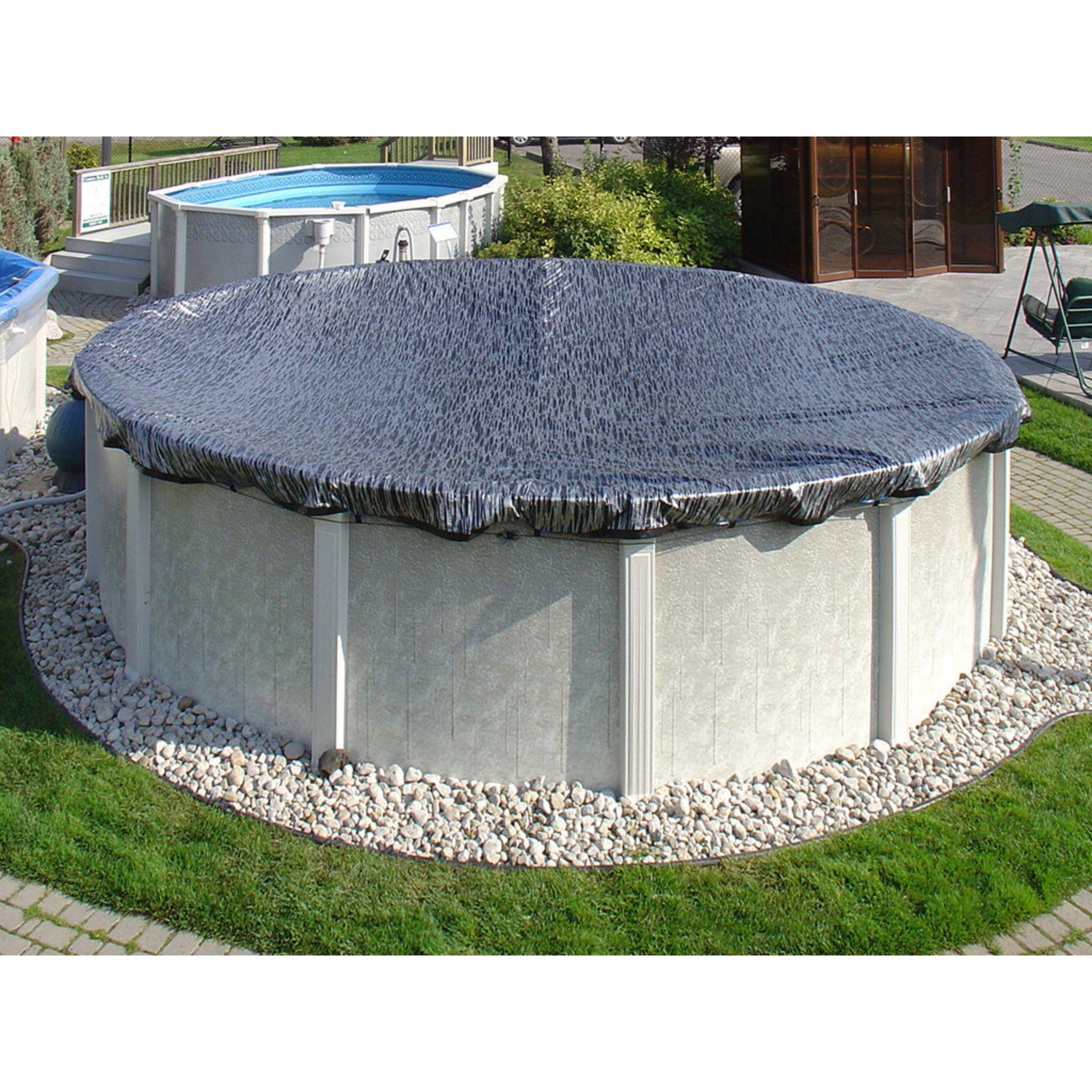 8-Year HPI Enviro Mesh Winter Pool Cover for 15' x 30' Oval Pools (Cover Size: 18' x 33') Made In America