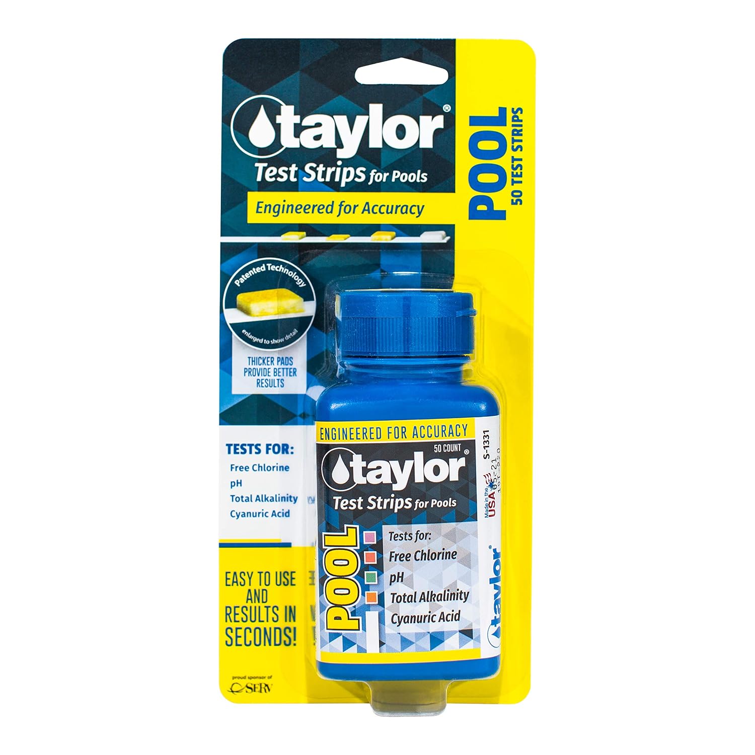 Taylor | S1331-12 | 4-Way Pool Test Strips (50 Count)