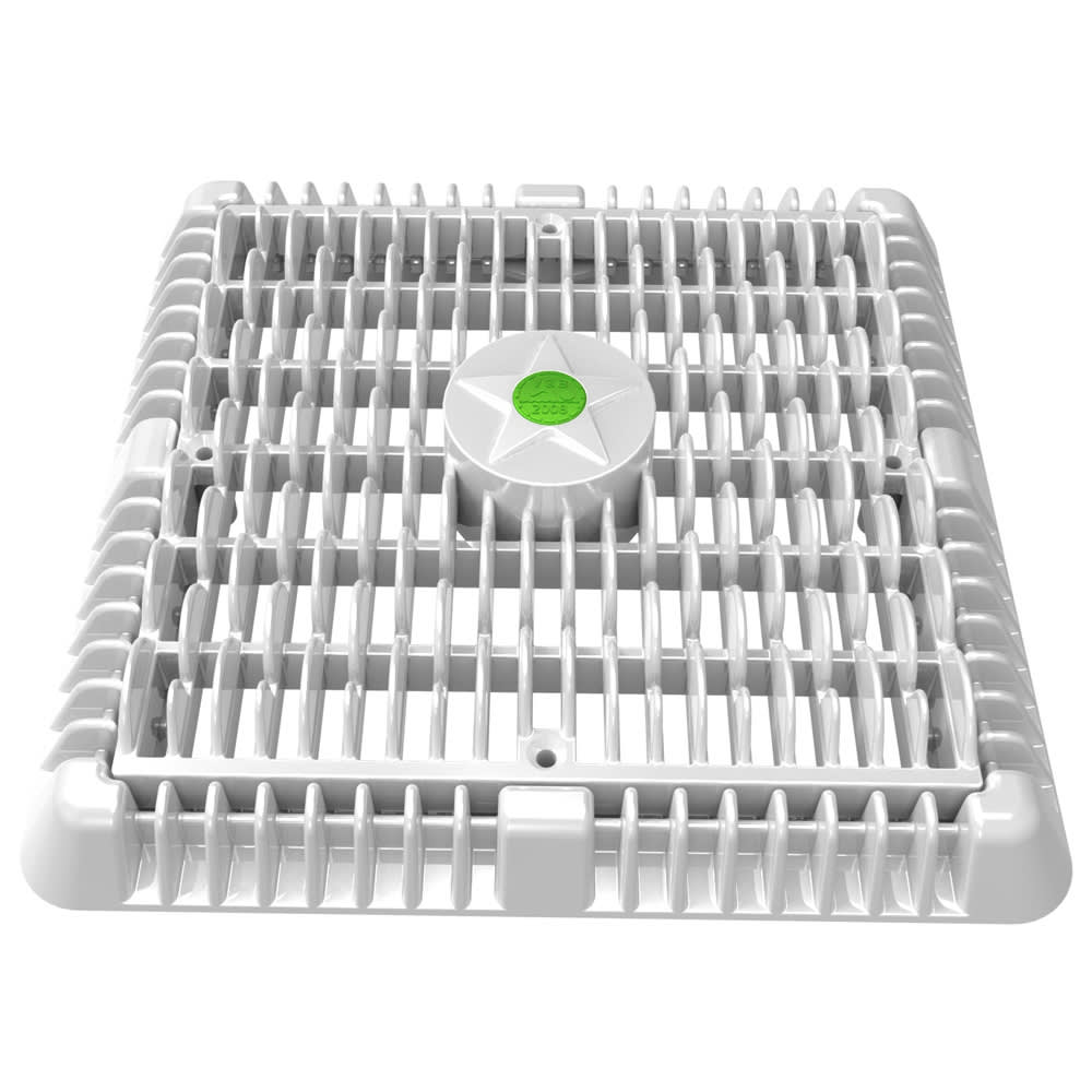 AquaStar 9" x 9" Wave Suction Cover with Frame and Riser, White