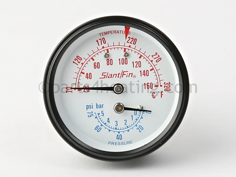 Slant/Fin910373061Temperature Pressure Gauge Tridicator 0-75 PSI