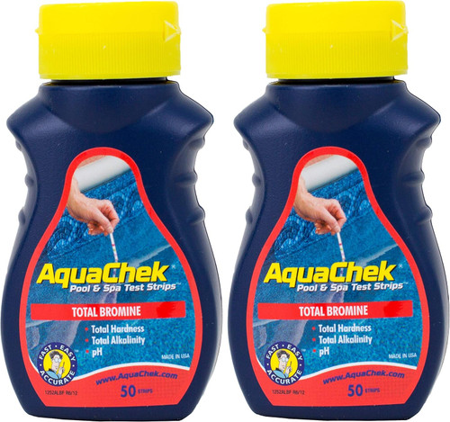 2 Pack Aquachek Red Swimming Pool Spa Test Kit Strips Bromine pH Alkalinity 50 Pack