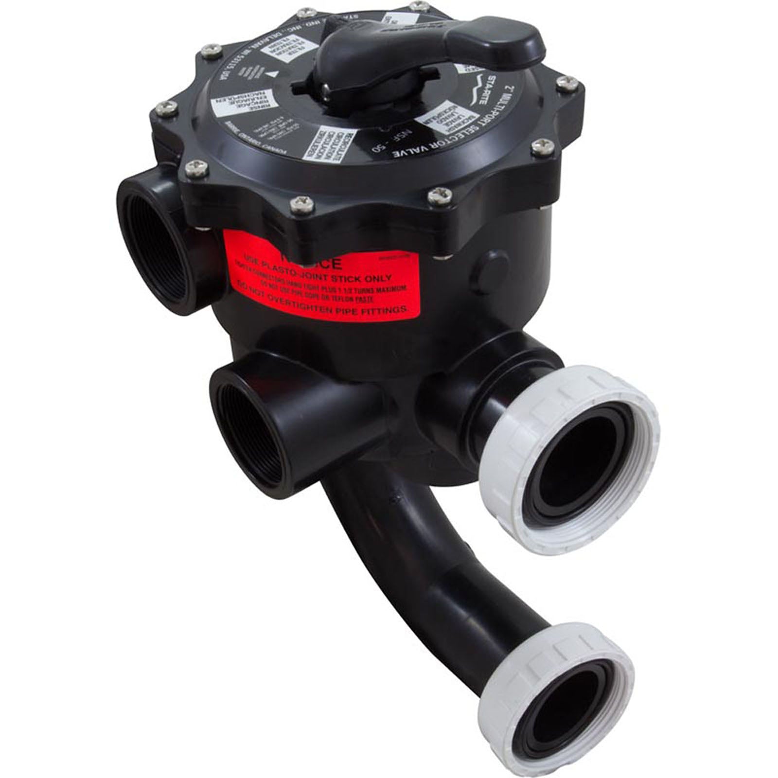 Multiport Valve, Pent DE Filter, 2" ABS, w/Unions, 6 Pos