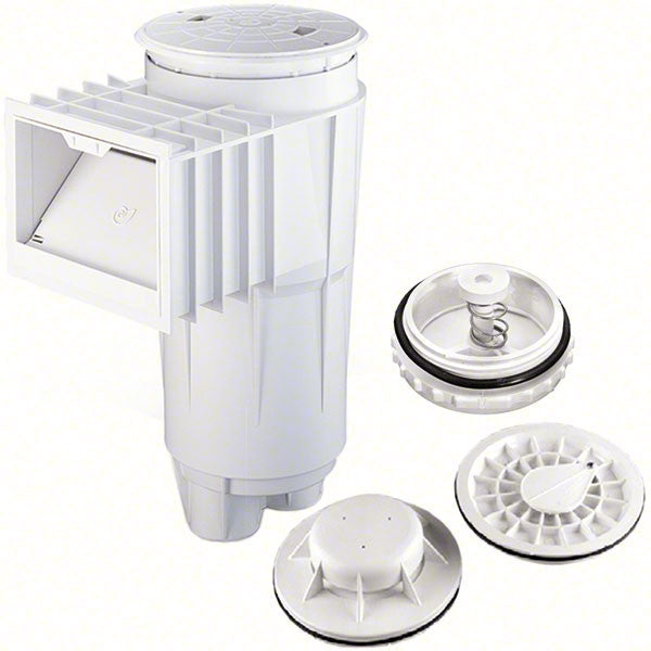 Bermuda 2 Inch Socket Concrete Skimmer Round Cover With Float Valve and Equalizer - ABS White - NSF