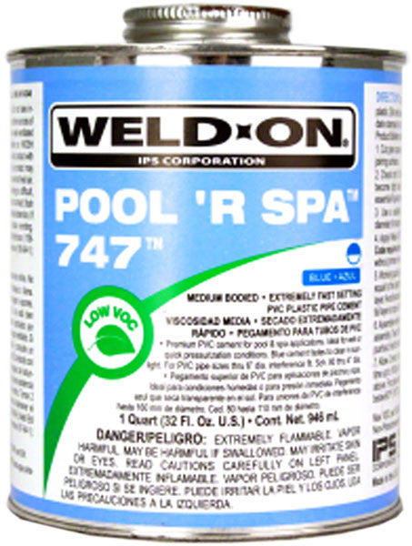 Weld-On Pool R' Spa 747 PVC Cement - Quart