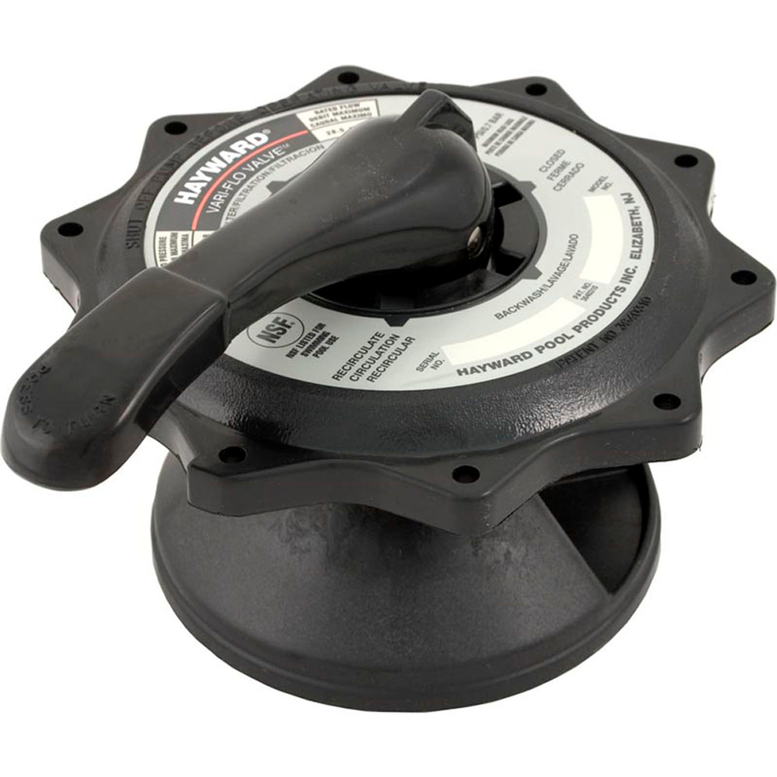 Lid Assembly, Hayward SP0715 2" Vari-Flo Valve, Black