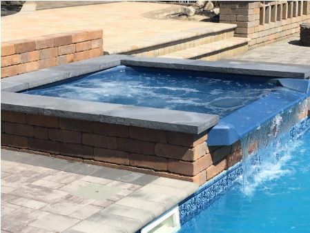 7' x 7' Square Alps Oasis Vanishing Edge Spillover Spa