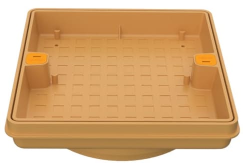 AquaStar Tan Standard Skimmer Cover and Frame with 10" Fill-Lid