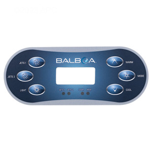 Balboa 6-Button VL600S Keypad Panel Overlay, 80-11774-K