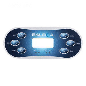 Balboa Panel VL600S 6 Button Overlay Only, 11877