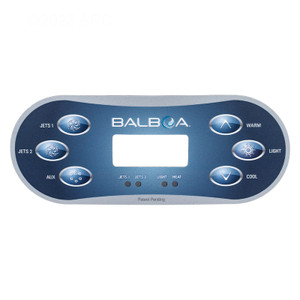Balboa Panel TP600 6 Button Overlay Only, 2 Jets, Aux, Warm, Light, Cool, 12762