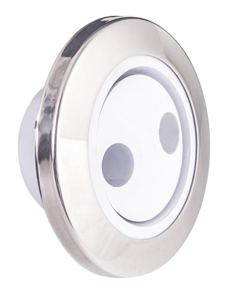 CMP Spa Master 1.5" Gunite Jet Internal Pulsator, Stainless Steel/White