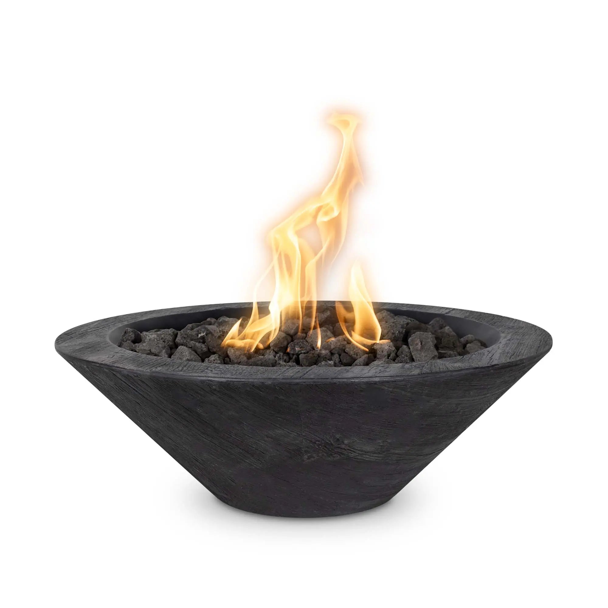 The Outdoor Plus | Cazo Fire Bowl | GFRC Woodgrain – 24” & 32” | Multiple Color Options | Natural Gas