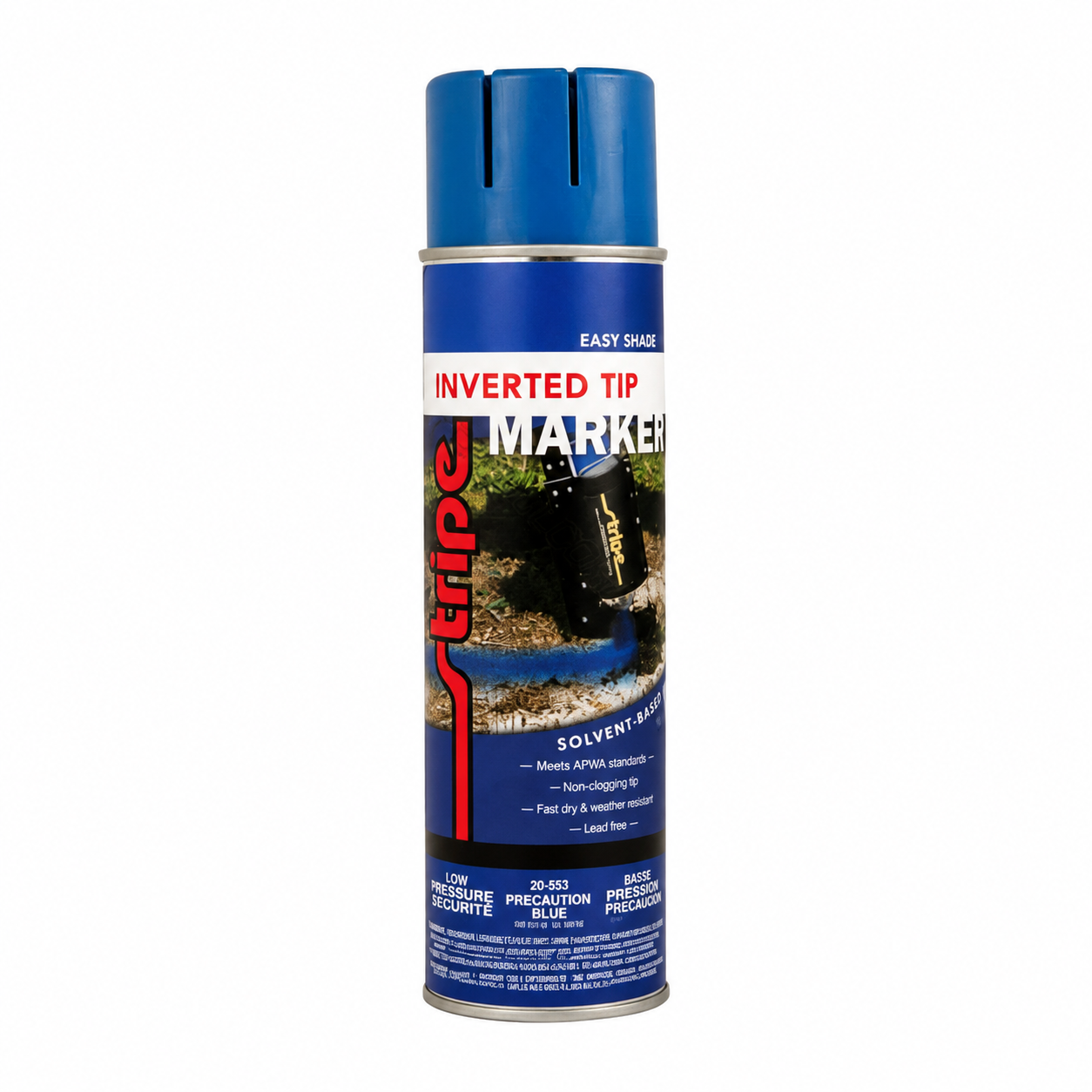 Super-Pro | 20-953 | 17 oz Precaution Blue Solvent Base Spray Paint with Inverted Tip