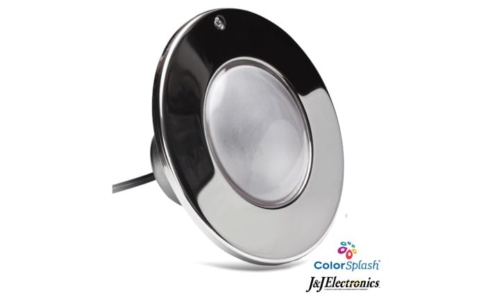 J&J Electronics ColorSplash XG-W Series RGB + White LED Pool Light Fixture, 120V 300W 50' Cord, LPL-F1CW-120-50-P