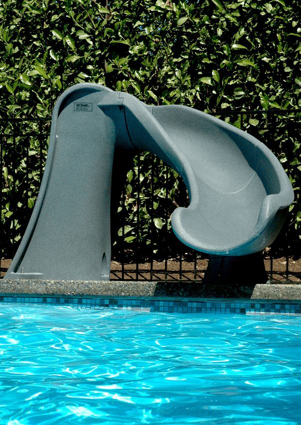 Cyclone Pool Slide by S.R. Smith- Gray Granite - Right Curve