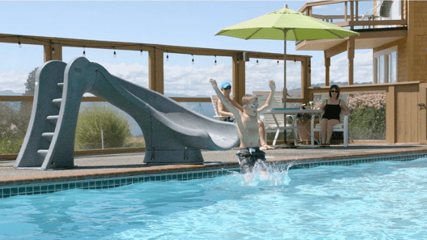 Cyclone Pool Slide by S.R. Smith- Taupe, Right Curve