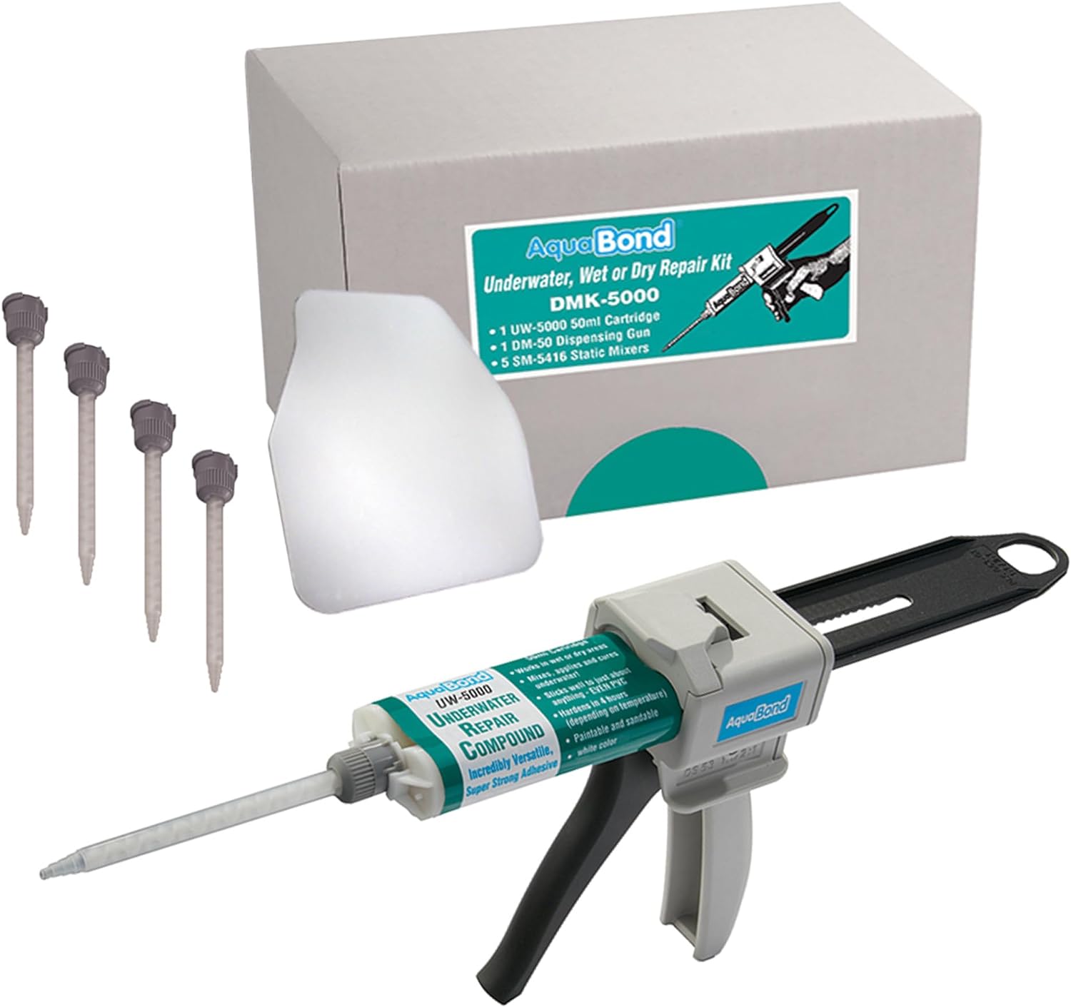 Aquabond Underwater Swimming Pool Repair Epoxy Kit for Pools and Spas, White