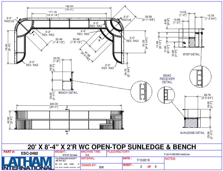 20' Wide Full Width 2' Radius Steel 42" Wedding Cake Step w/ Sunledge & Bench