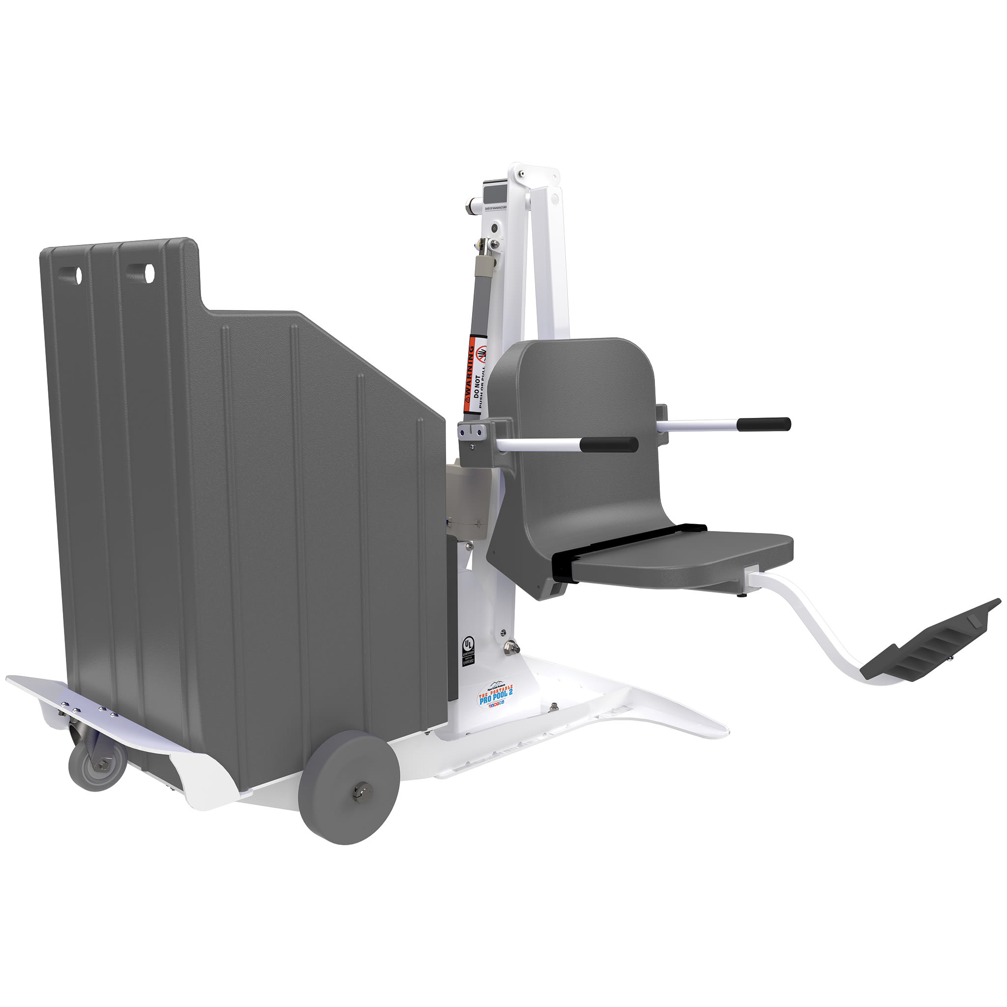 Aqua Creek Portable White Pro Pool 2 Lift With Gray Concrete Weight, F-PPP2-G