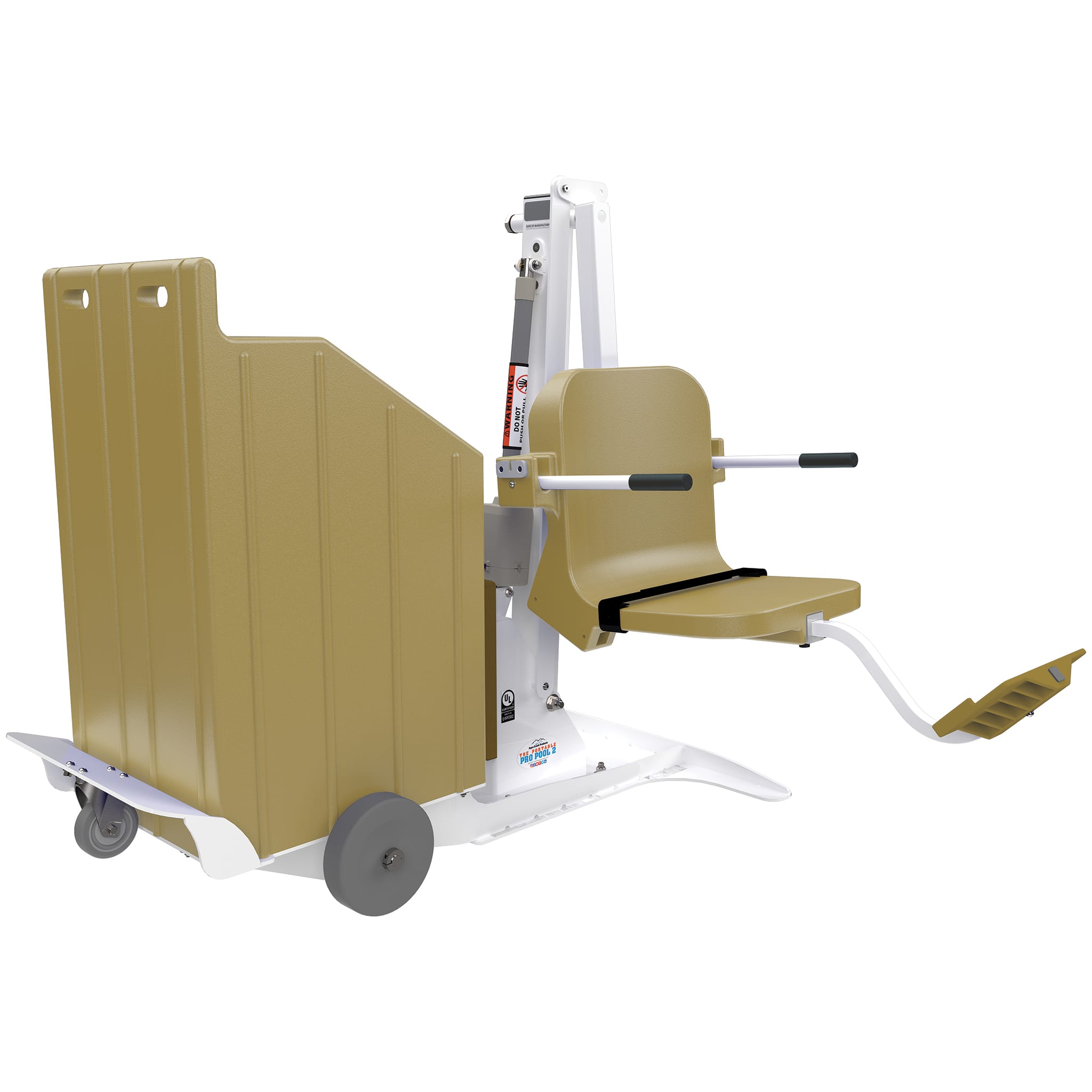 Aqua Creek Portable White Pro Pool 2 Lift With Tan Concrete Weight, F-PPP2-T