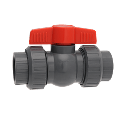 Hayward PVC True Union Compact Ball Valve, 1" Socket and Threaded, EPDM, TPV, Gray | QTA1010CSEG