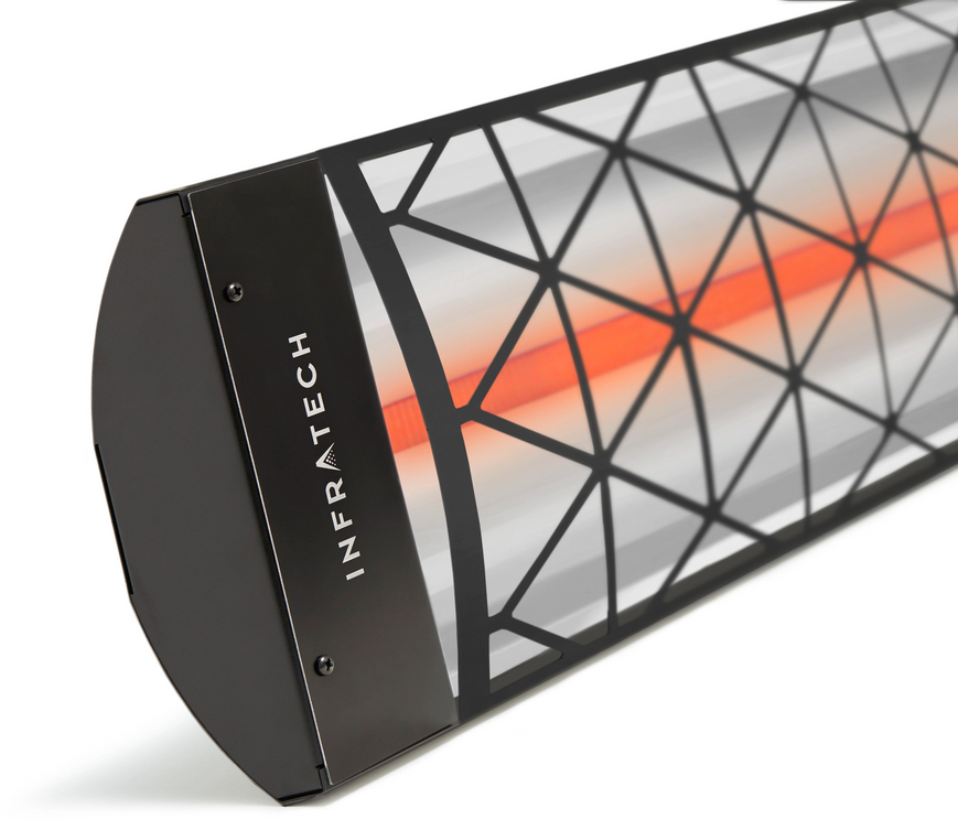 Infratech Single Element Infrared Heater, Contemporary Motif, 61-1/4", 3,000W, 240V, Black | C3024BL1