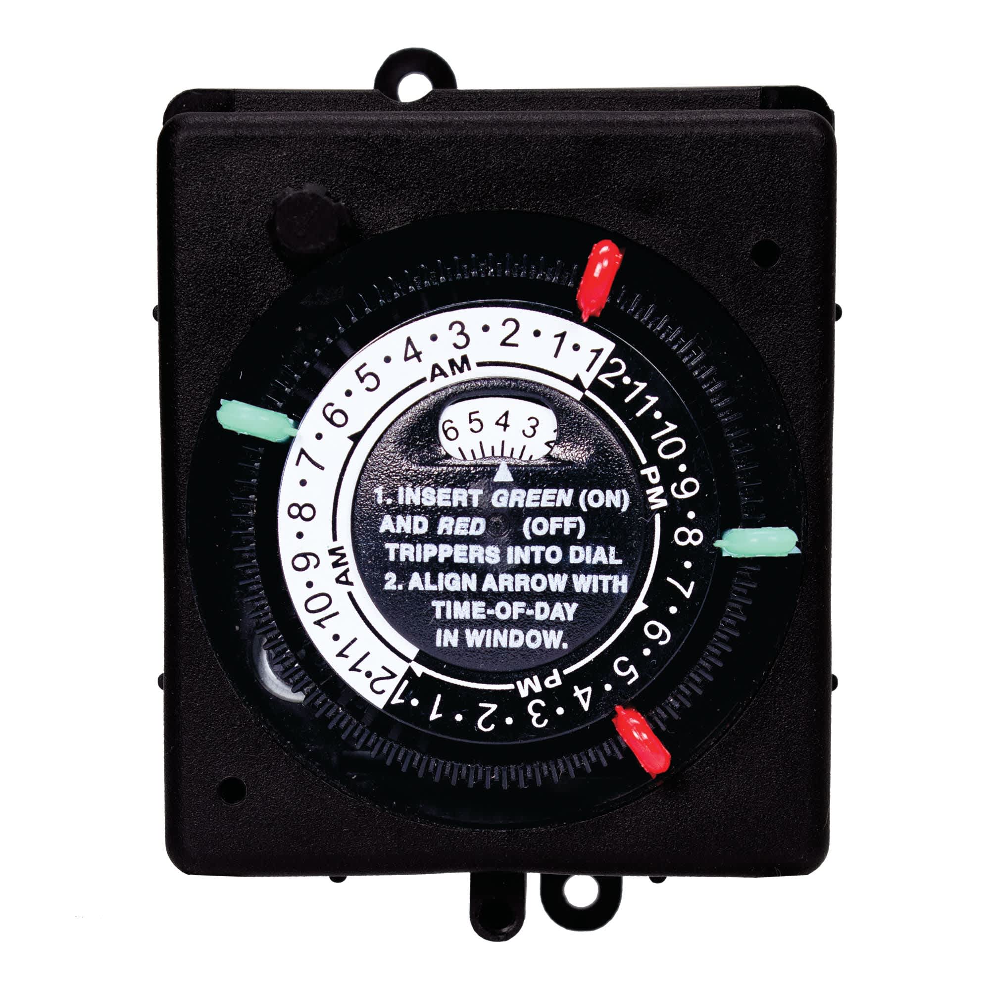 Intermatic 24 Hour Mechanical Timer, 125V, 2 On and 2 Off, Panel Mount | PB913N84