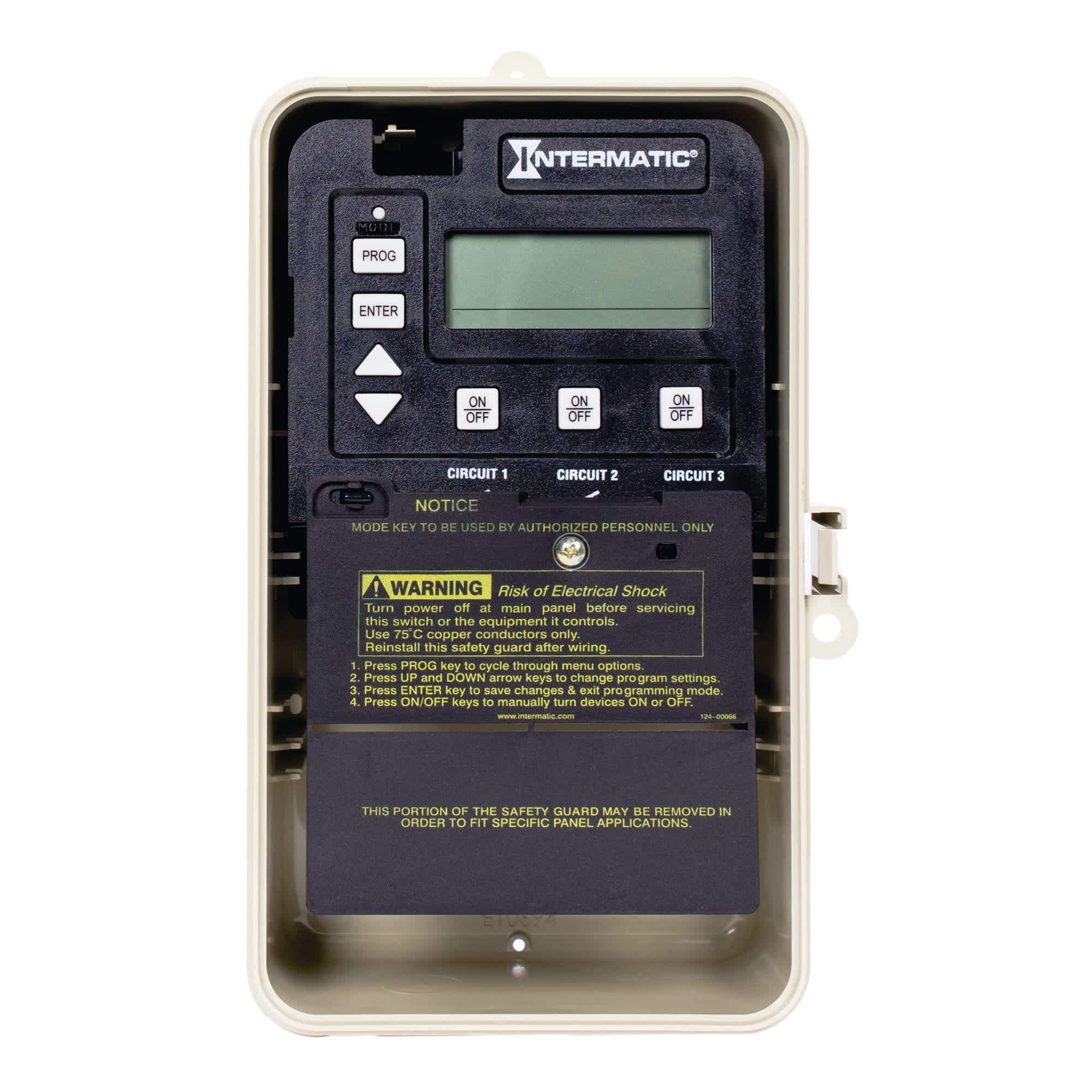 Intermatic Digital Timer, 3 Circuit, Outdoor Enclosure | PE153P