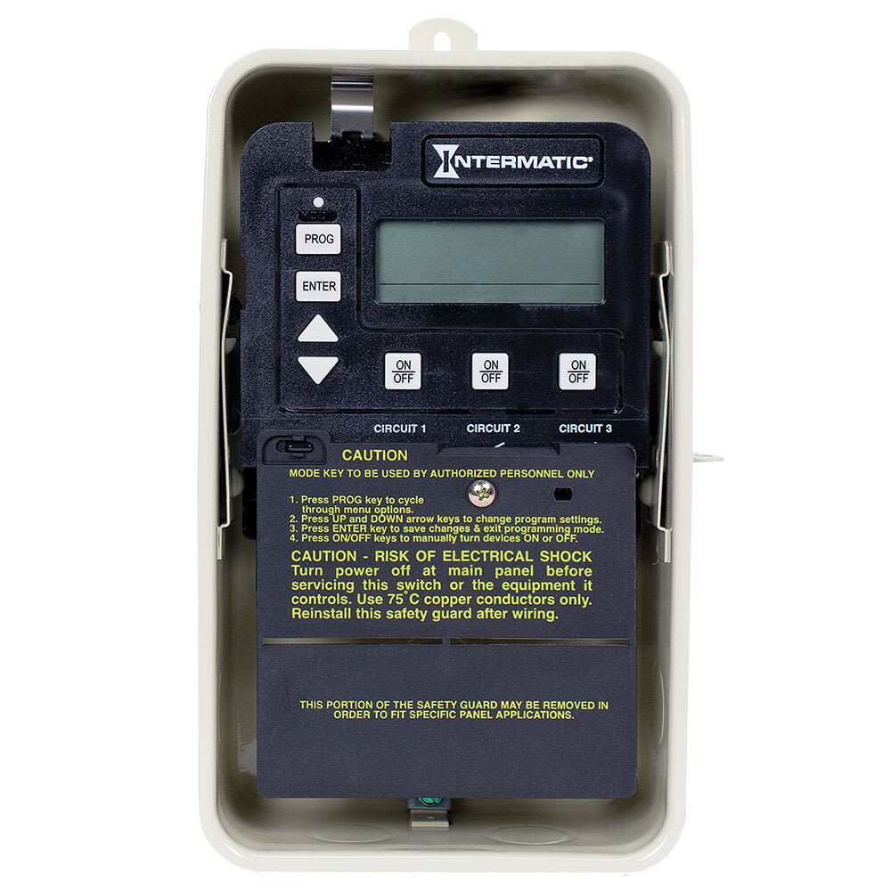 Intermatic Digital Time Clock, 3 Circuit, Metal Enclosure | PE153
