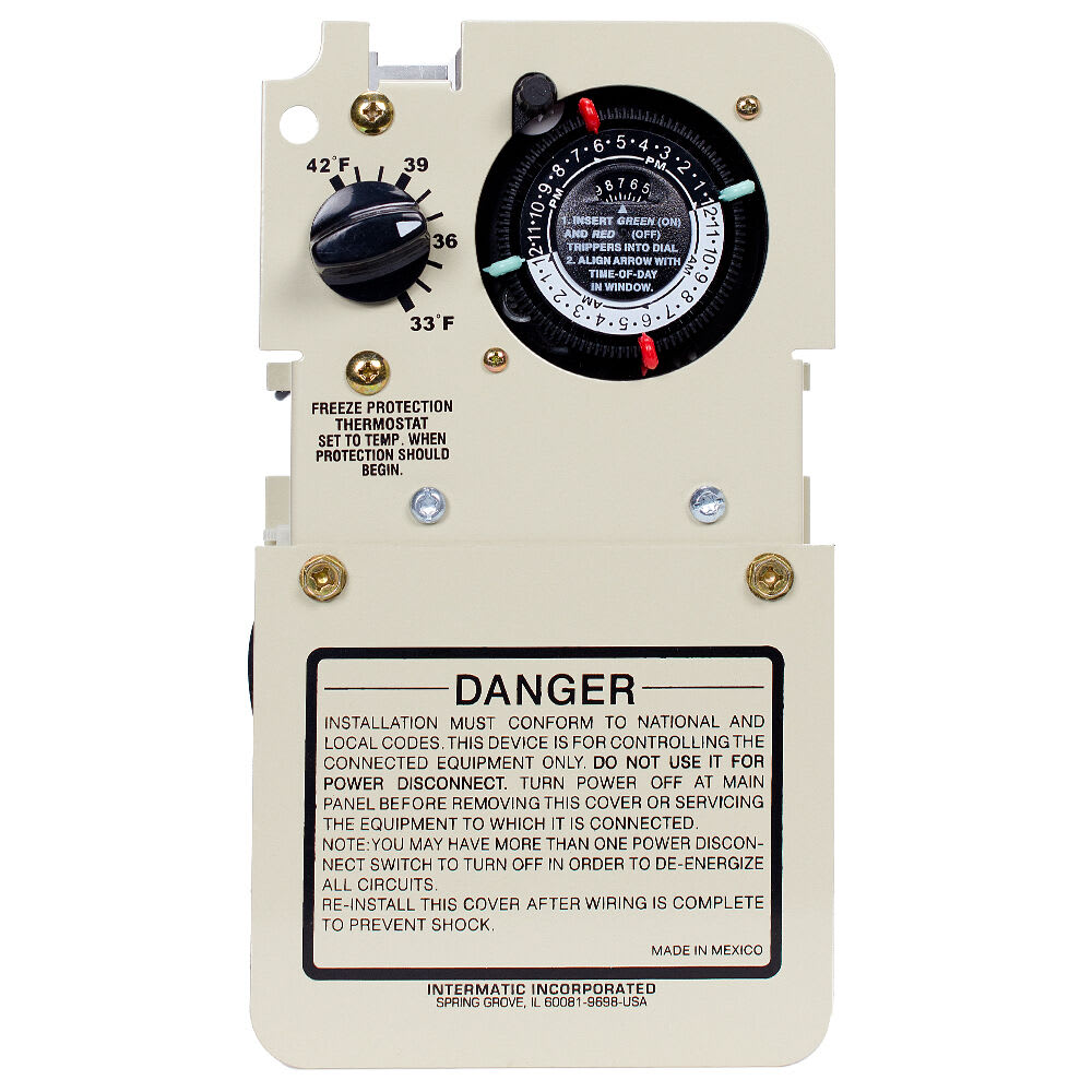 Intermatic 24 Hour Mechanical Timer with Thermostat, 240V, Freeze Protection | PF1102MT