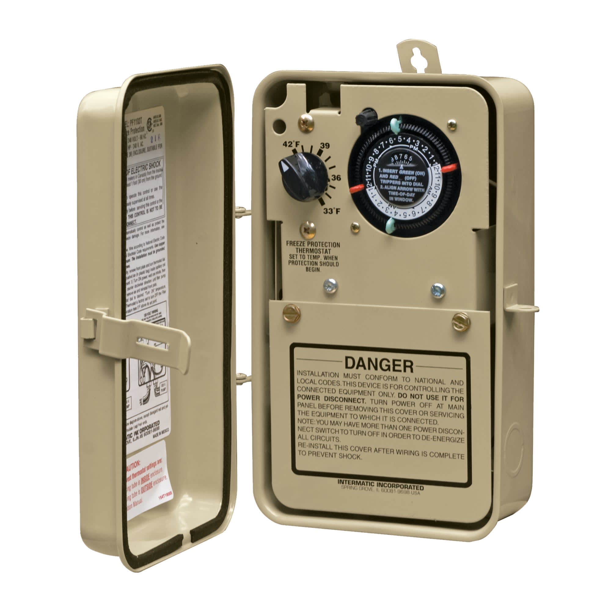 Intermatic 24 Hour Mechanical Timer with Thermostat, 120/240V, Freeze Protection | PF1103T