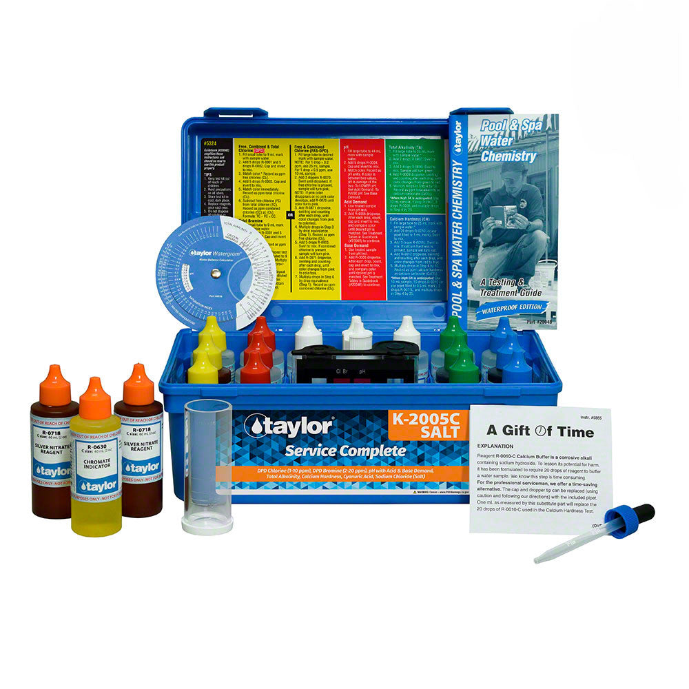 Taylor Service Complete DPD Chlorine/Bromine, pH, Salt (Hi Range) 2 Oz. - K-2005C-SALT - Pack of 8