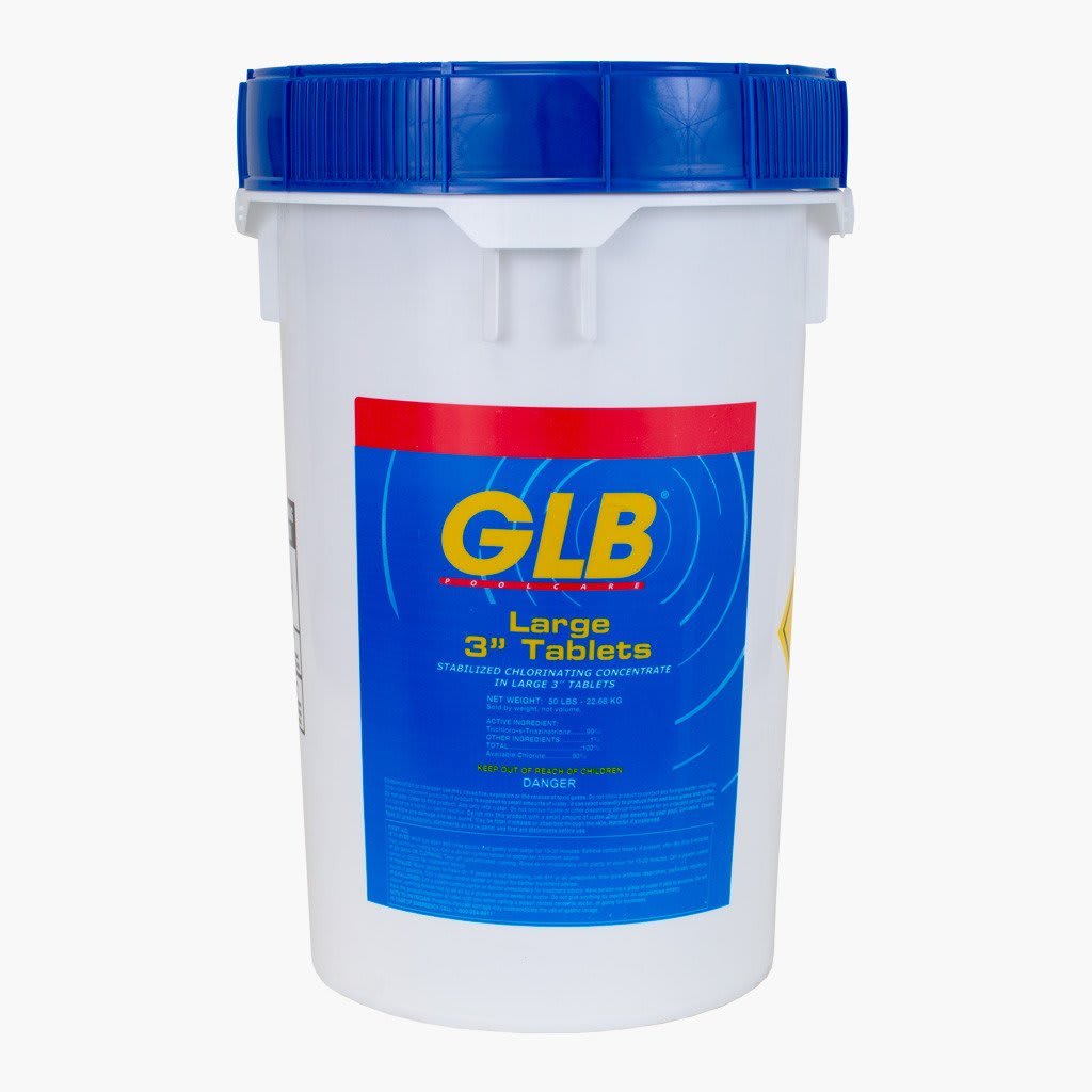 GLB Trichlor Chlorine Tablets 3", 50 lb Pail | 71236A
