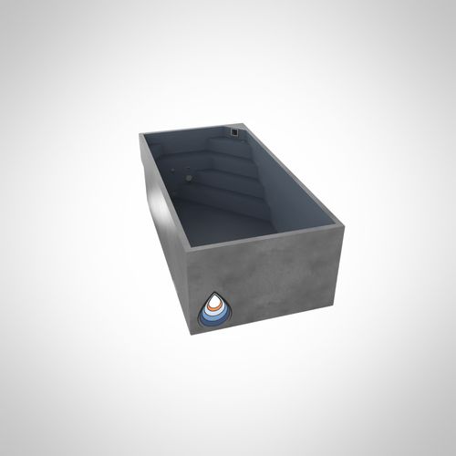 Basalt Interior Finish for Vessel Pools – Deep Charcoal Tone, Dramatic Reflective Water