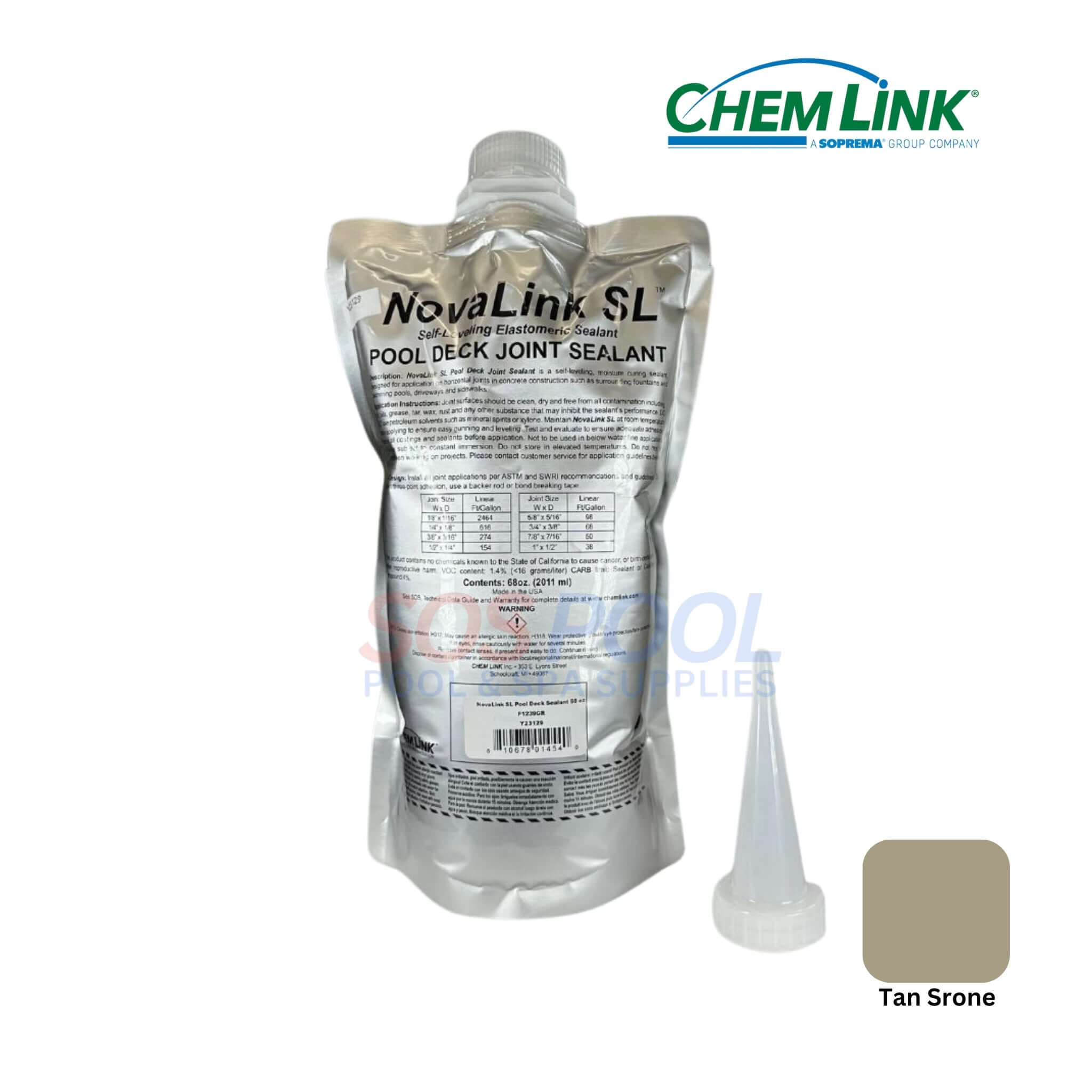 Novalink SL Pool Deck Joint Sealant Kit | Self-Leveling | Tan Stone | F1239ST