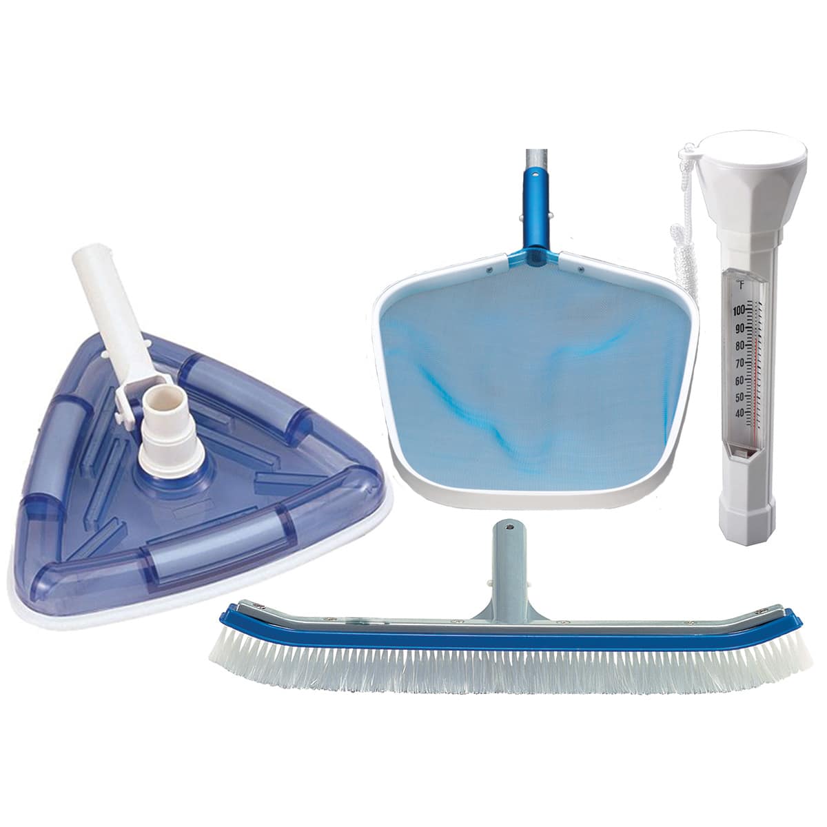 Ocean Blue Inground Maintenance Kit, 18" Curved Aluminum Back Wall Brush | 10116