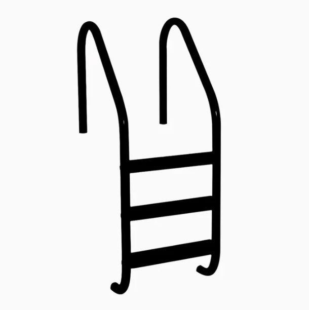 Saftron Best Selling Residential 3-Tread Ladder Black