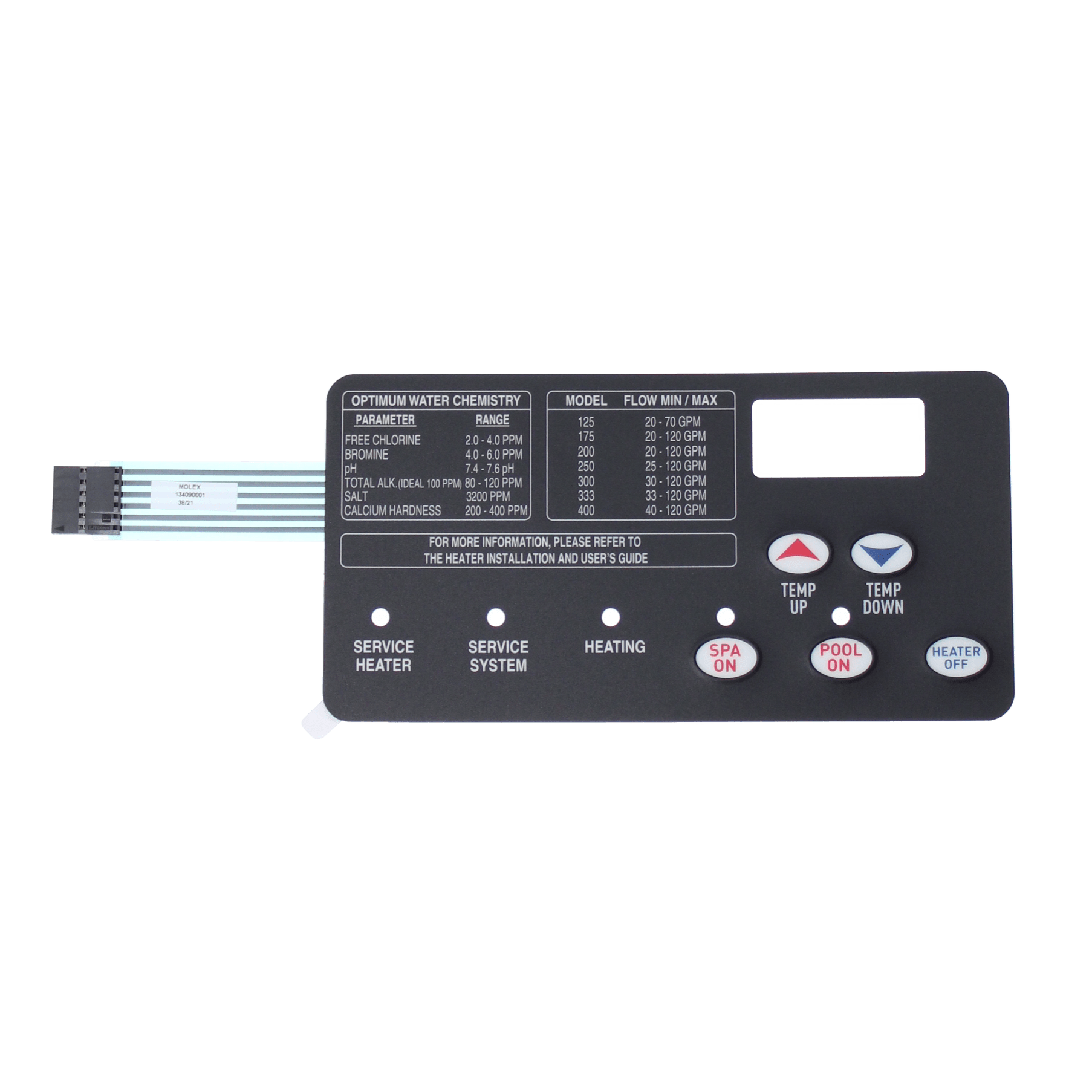 Pentair MasterTemp Membrane Switch Replacement | 472610Z