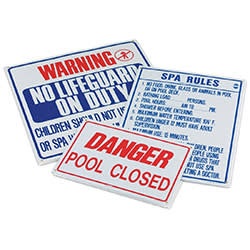 Pentair No Lifeguard Sign, 24" x 36", 6 Pack | R235300