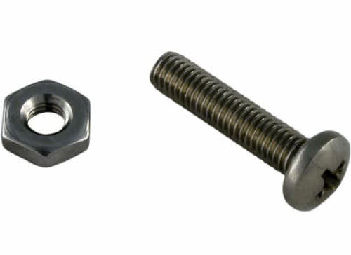 Polaris Pan Head Screw and Nut, 10-32 Thread, 7/8", Stainless Steel, Replacement | C75