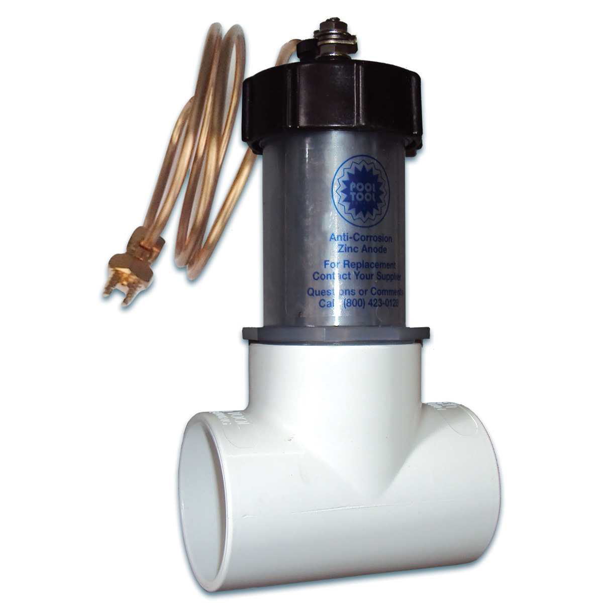 Pool Tool Inline Zinc Anode Tee, 2" x 2" | 104D
