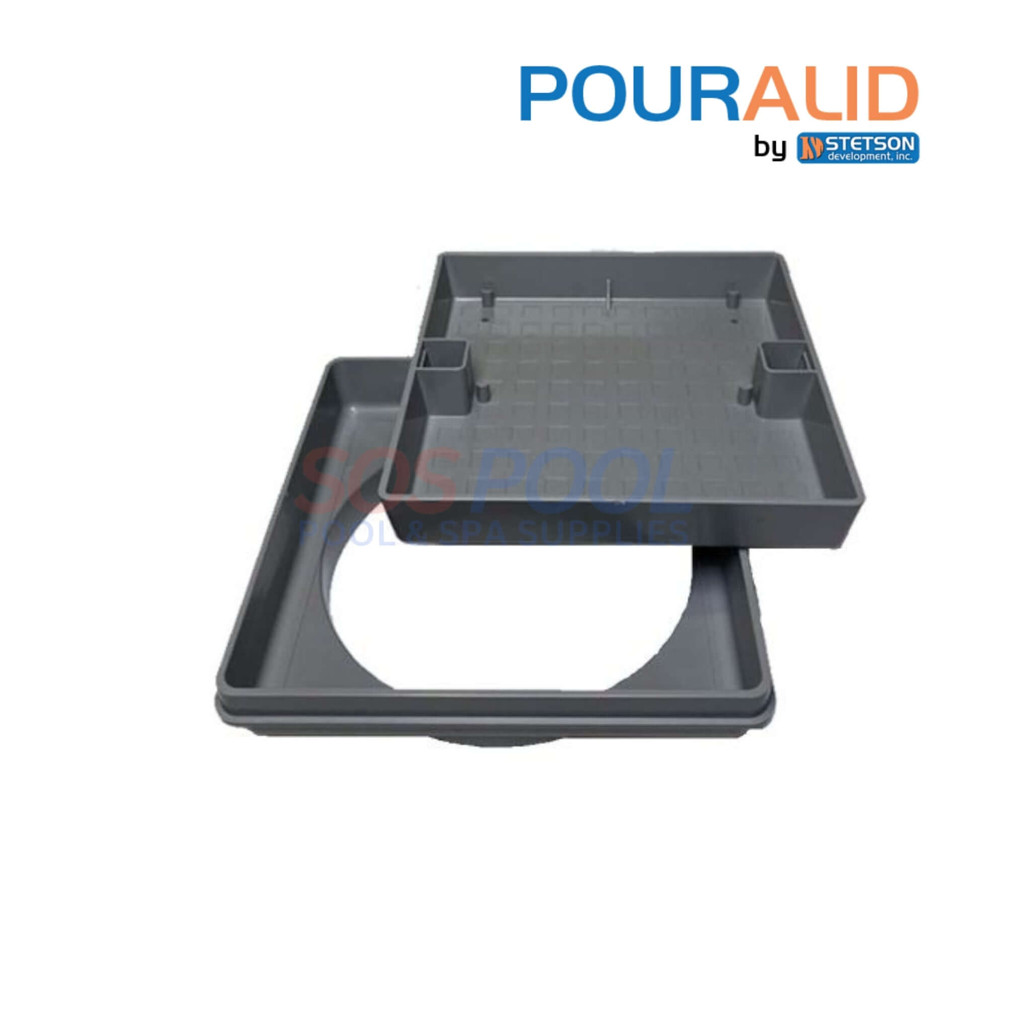 Pour-A-Lid Square Skimmer Cover | Gray | 11" | SQPALGRAY