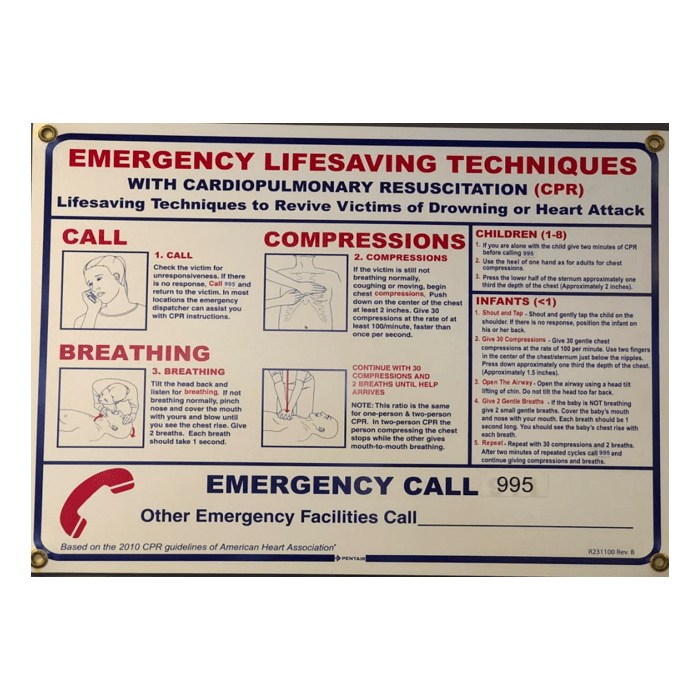Pentair C.P.R. 18" x 24" Commercial Safety Signage - R231100