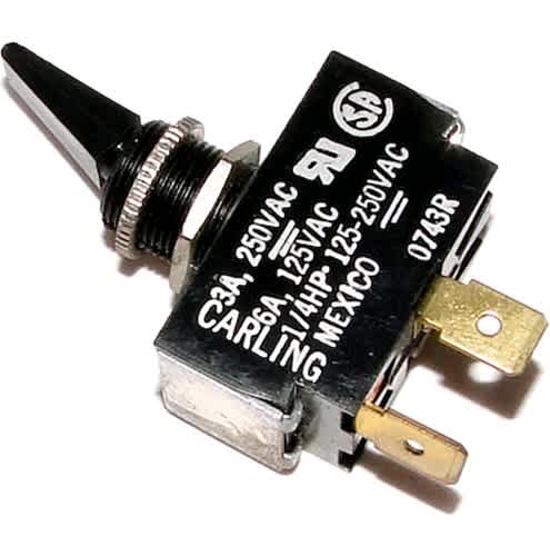 Raypak Toggle Switch, SPST, 3A/6A, Black | 0650761