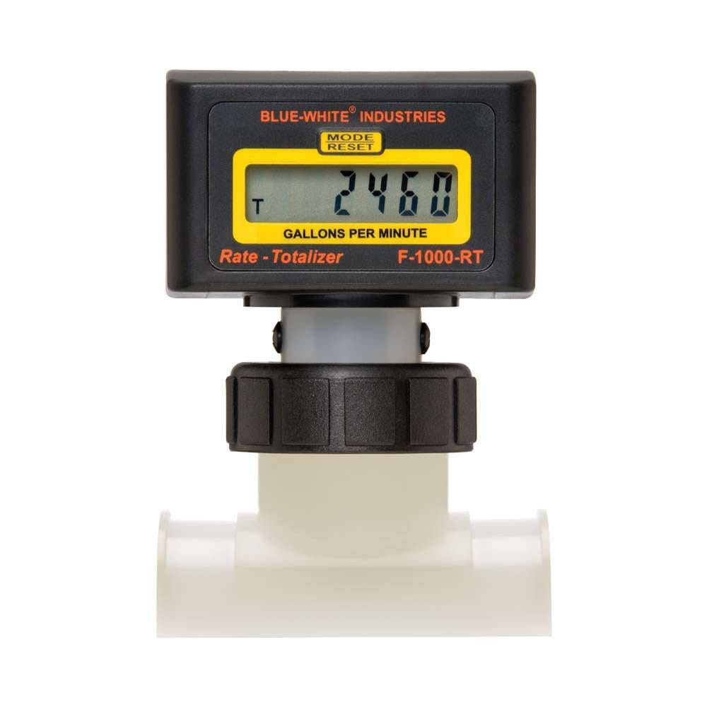 Blue-White Industries 2.50" SCH 80 Digital Paddlewheel Flow Meter Totalizer Saddle Mount Fittings