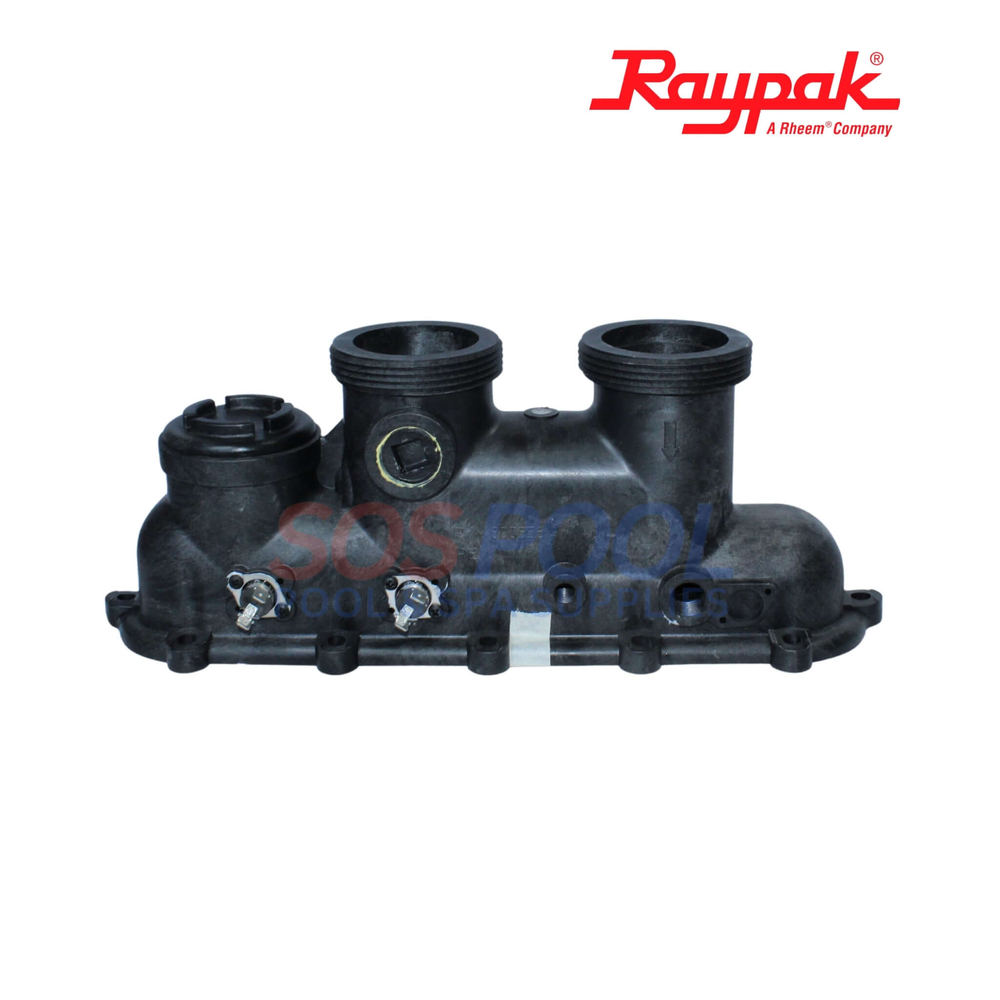 Raypak Inlet Outlet Header Assembly for Polymer Heaters | 006827F