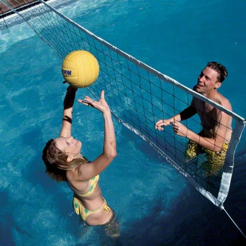 S.R. Smith Salt Pool Swim N' Spike Volleyball Game Set - 16' Net