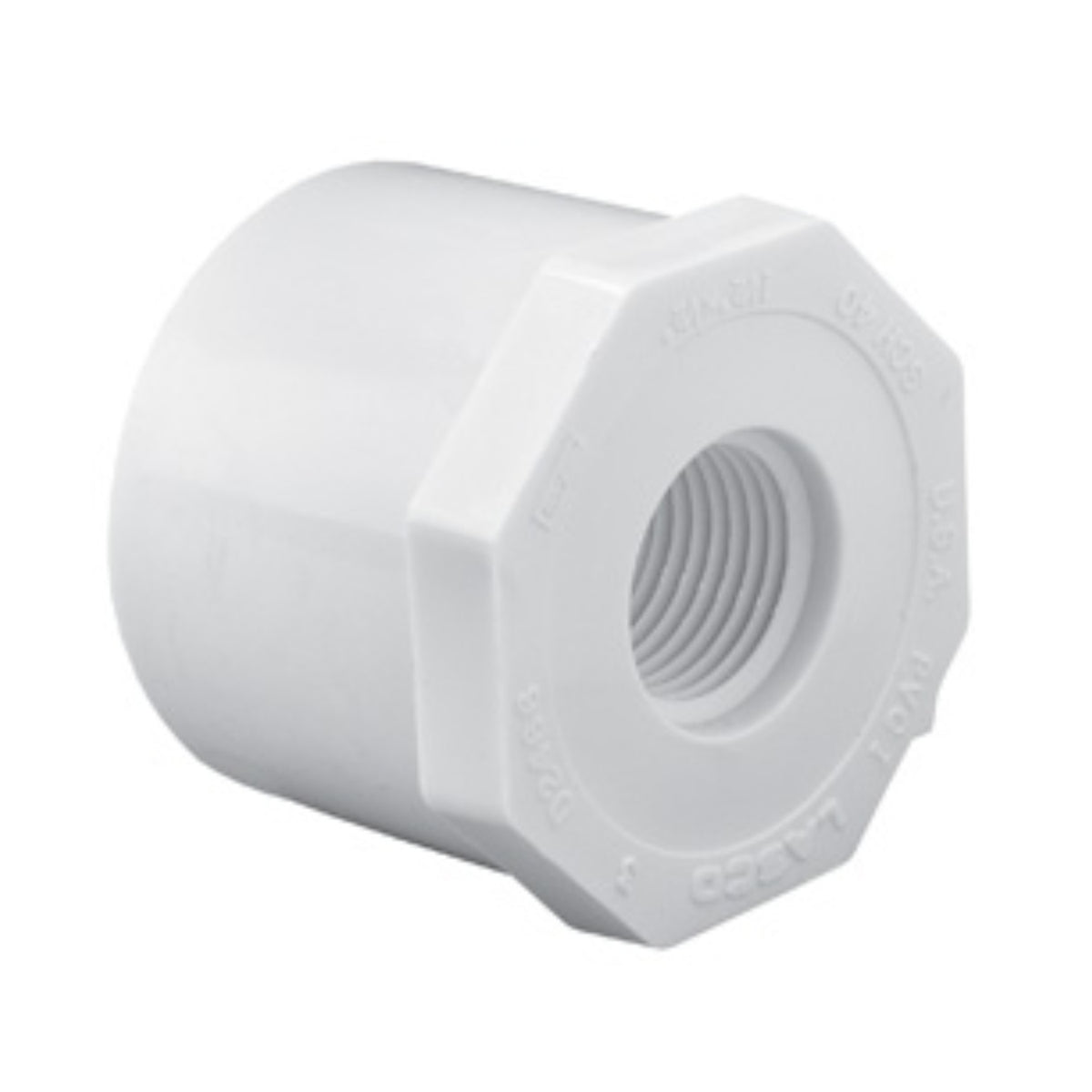 Reducing Bushing, 3 x 2-1/2" Spigot x FPT White PVC Schedule 40 | 438-339