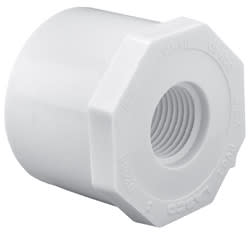 Reducing Bushing, 4 x 2" Spigot x FPT White PVC Schedule 40 | 438-420